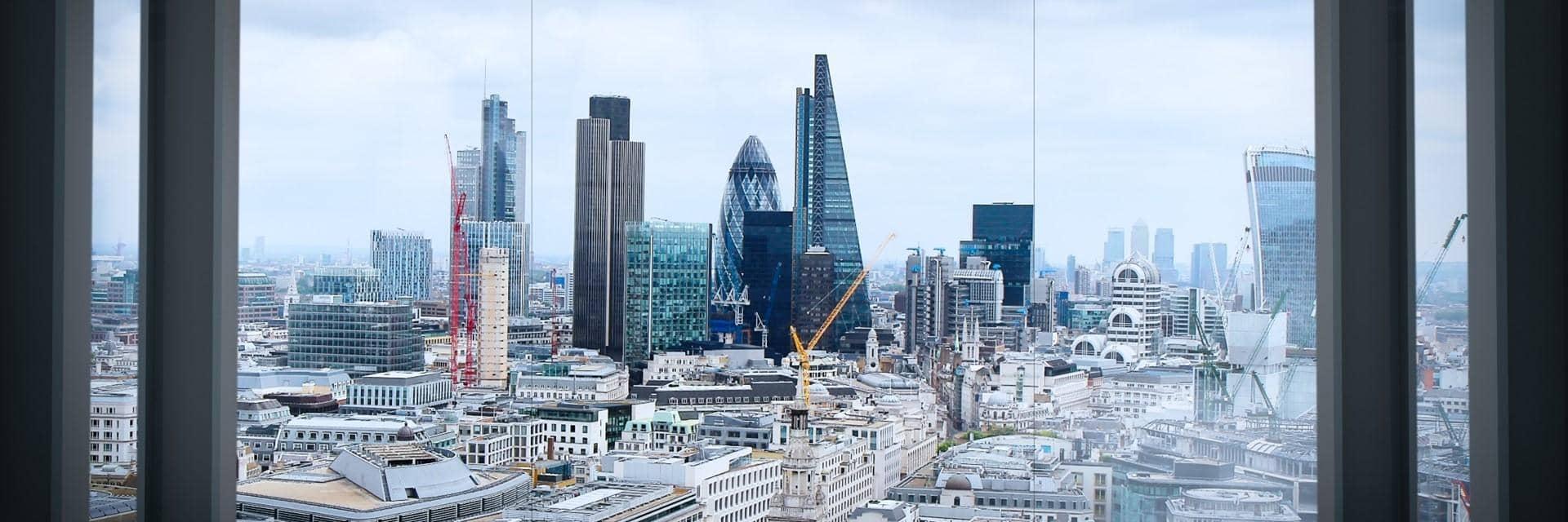 Part of the London city skyline. The ISO 20022 standard Is set to transform the payment industry